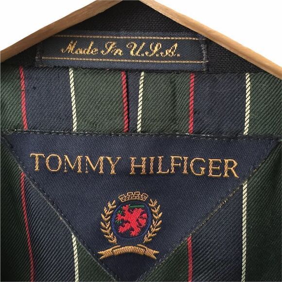 Vintage Tommy Hilfiger Dillards Navy Blue 3 Button Blazer Made in USA Size 42R - Picture 3 of 8